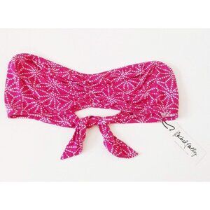 RACHEL PALLY Swim BANDEAU TOP Polka Fuchsia ROSETTE Starflower EZGI Back Tie S